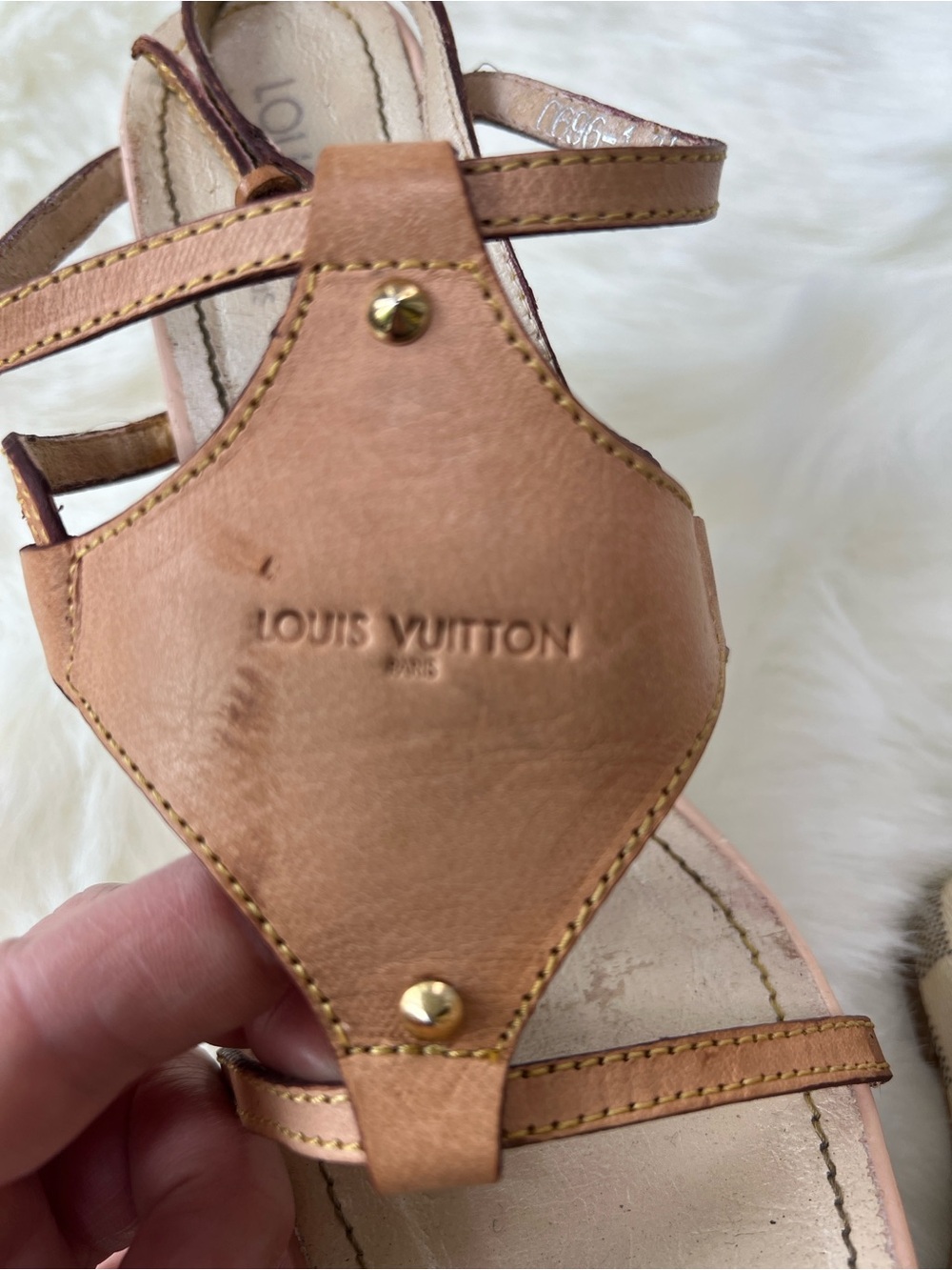 Louis Vuitton Brown Leather Open-Toe T-Strap Sandals size 37 - Picture 12 of 12